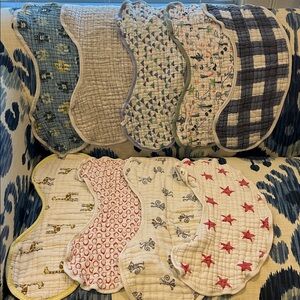 9 Aden and Anais multi use Quilted Burp Cloths and bib